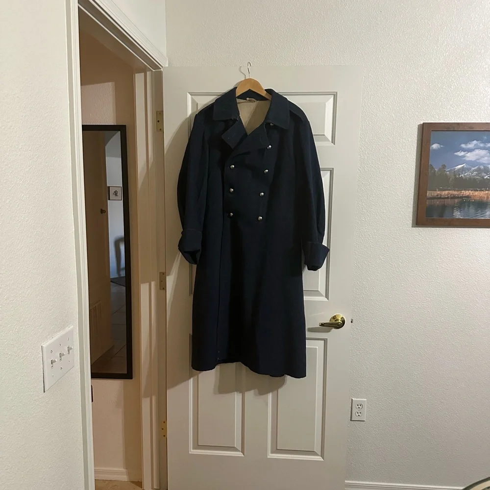 World War I Swiss Military Men's Wool Navy Double-Breasted Coat size 38 - Picture 1 of 6